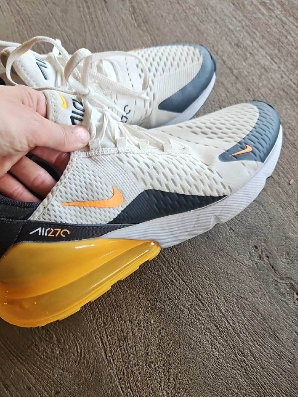 Nike Men’s White, Black & Orange Air Max Sneakers - Picture 3 of 11
